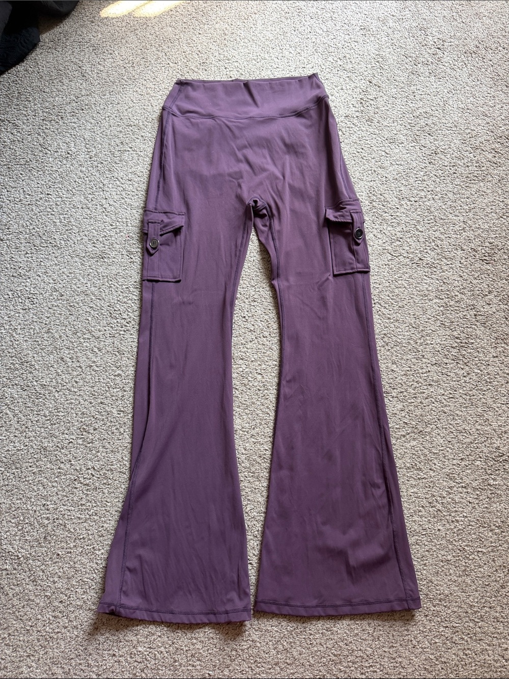 High-Rise blackberry/plum  Wide-Leg Cargo Pants